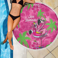 Aloha Hawaii Christmas Beach Blanket Mele Kalikimaka Chill Flamingo Palaka Quilt Motifs - Polynesian Pride