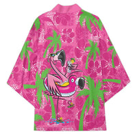Aloha Hawaii Christmas Kimono Mele Kalikimaka Chill Flamingo Palaka Quilt Motifs - Polynesian Pride