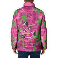 Aloha Hawaii Christmas Padded Jacket Mele Kalikimaka Chill Flamingo Palaka Quilt Motifs - Polynesian Pride