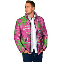 Aloha Hawaii Christmas Padded Jacket Mele Kalikimaka Chill Flamingo Palaka Quilt Motifs - Polynesian Pride