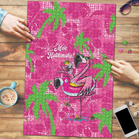 Aloha Hawaii Christmas Puzzle Mele Kalikimaka Chill Flamingo Palaka Quilt Motifs - Polynesian Pride