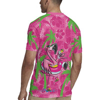Aloha Hawaii Christmas Rugby Jersey Mele Kalikimaka Chill Flamingo Palaka Quilt Motifs - Polynesian Pride