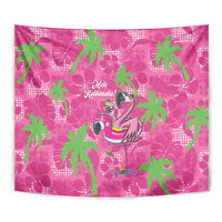 Aloha Hawaii Christmas Tapestry Mele Kalikimaka Chill Flamingo Palaka Quilt Motifs - Polynesian Pride
