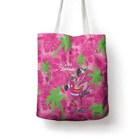 Aloha Hawaii Christmas Tote Bag Mele Kalikimaka Chill Flamingo Palaka Quilt Motifs - Polynesian Pride