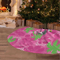 Aloha Hawaii Christmas Tree Skirt Mele Kalikimaka Chill Flamingo Palaka Quilt Motifs - Polynesian Pride