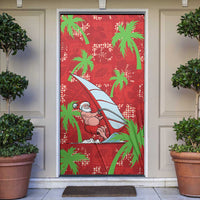 Aloha Hawaii Christmas Door Cover Mele Kalikimaka Windsurfing Santa Palaka Quilt Motifs - Polynesian Pride