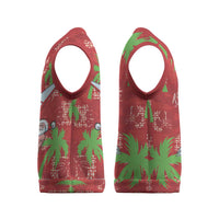 Aloha Hawaii Christmas Knitted V-Neck Vest Mele Kalikimaka Windsurfing Santa Palaka Quilt Motifs - Polynesian Pride