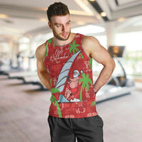 Aloha Hawaii Christmas Men Tank Top Mele Kalikimaka Windsurfing Santa Palaka Quilt Motifs - Polynesian Pride