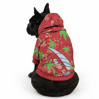 Aloha Hawaii Christmas Pet Hoodie Mele Kalikimaka Windsurfing Santa Palaka Quilt Motifs