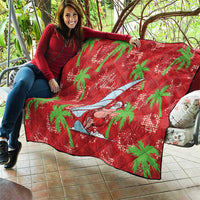 Aloha Hawaii Christmas Quilt Mele Kalikimaka Windsurfing Santa Palaka Quilt Motifs - Polynesian Pride