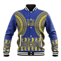 Fakaalofa Lahi Atu Niue Baseball Jacket Siapo Pattern With Puakenikeni