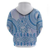 Niue Language Week Hoodie The Rock Coconut Crab - Siapo Blue Pastel