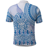 Niue Language Week Polo Shirt The Rock Coconut Crab - Siapo Blue Pastel