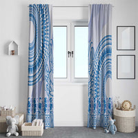 Niue Language Week Window Curtain The Rock Coconut Crab - Siapo Blue Pastel