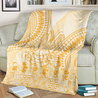 Niue Language Week Blanket The Rock Coconut Crab - Siapo Gold Pastel