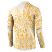 Niue Language Week Button Sweatshirt The Rock Coconut Crab - Siapo Gold Pastel