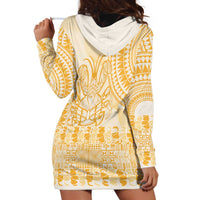Niue Language Week Hoodie Dress The Rock Coconut Crab - Siapo Gold Pastel
