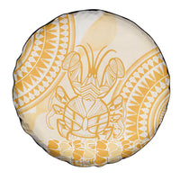 Niue Language Week Spare Tire Cover The Rock Coconut Crab - Siapo Gold Pastel