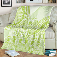Lime Green Niue Language Week Blanket The Rock Coconut Crab - Siapo Pattern