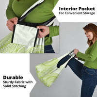 Lime Green Niue Language Week Grocery Bag The Rock Coconut Crab - Siapo Pattern