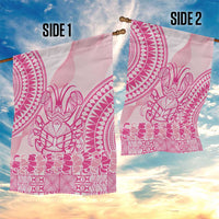 Pink Niue Language Week Garden Flag The Rock Coconut Crab - Siapo Pattern