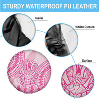 Pink Niue Language Week Spare Tire Cover The Rock Coconut Crab - Siapo Pattern