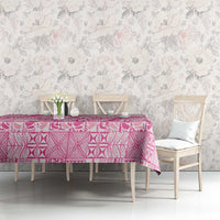 Pink Niue Language Week Tablecloth The Rock Coconut Crab - Siapo Pattern
