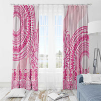 Pink Niue Language Week Window Curtain The Rock Coconut Crab - Siapo Pattern