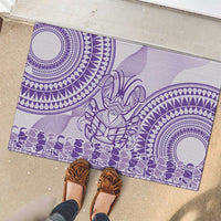 Purple Niue Language Week Rubber Doormat The Rock Coconut Crab - Siapo Pattern