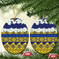 Tokelau Language Week Ceramic Ornament Tokelauan Tuluma With Gardenia Thunbergia