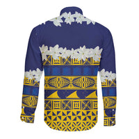 Tokelau Language Week Long Sleeve Button Shirt Tokelauan Tuluma With Gardenia Thunbergia