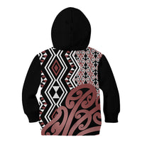 New Zealand Kid Hoodie Aotearoa Kowhaiwhai Mix Taniko Art LT14 - Polynesian Pride