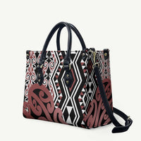 New Zealand Leather Bag Aotearoa Kowhaiwhai Mix Taniko Art - Polynesian Pride