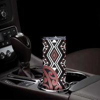 New Zealand Skinny Tumbler Aotearoa Kowhaiwhai Mix Taniko Art - Brown LT14 - Polynesian Pride