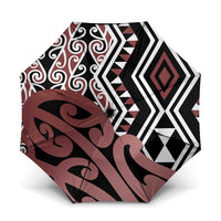 New Zealand Umbrella Aotearoa Kowhaiwhai Mix Taniko Art - Polynesian Pride