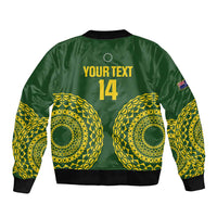 Custom Avaiki Cook Islands Rugby Bomber Jacket Kuki Airani Tatau Green LT14 - Polynesian Pride