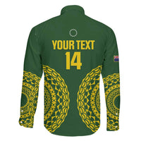 Custom Avaiki Cook Islands Rugby Family Matching Mermaid Dress and Hawaiian Shirt Kuki Airani Tatau Green LT14 - Polynesian Pride