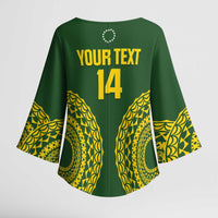Custom Avaiki Cook Islands Rugby Kimono Sleeve Blouse Kuki Airani Tatau Green LT14 - Polynesian Pride