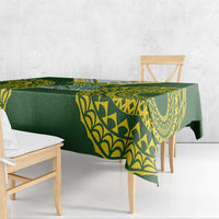 Avaiki Cook Islands Rugby Tablecloth Kuki Airani Tatau Green LT14 - Polynesian Pride