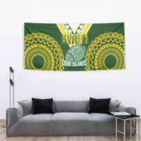 Avaiki Cook Islands Rugby Tapestry Kuki Airani Tatau Green LT14 - Polynesian Pride