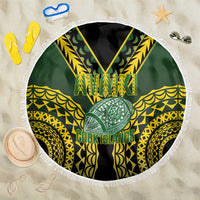 Avaiki Cook Islands Rugby Beach Blanket Kuki Airani Tatau Black LT14 One Size 150cm Black - Polynesian Pride