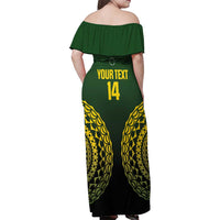 Custom Avaiki Cook Islands Rugby Family Matching Off Shoulder Maxi Dress and Hawaiian Shirt Kuki Airani Tatau Black LT14 - Polynesian Pride