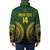 Custom Avaiki Cook Islands Rugby Padded Jacket Kuki Airani Tatau Black LT14 - Polynesian Pride