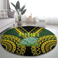 Avaiki Cook Islands Rugby Round Carpet Kuki Airani Tatau Black LT14 - Polynesian Pride