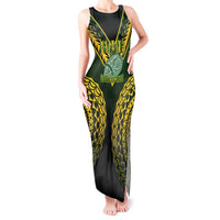 Custom Avaiki Cook Islands Rugby Tank Maxi Dress Kuki Airani Tatau Black LT14 Women Black - Polynesian Pride