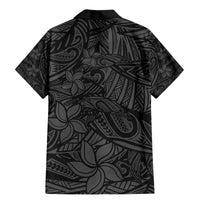 Polynesia Family Matching Mermaid Dress and Hawaiian Shirt Polynesian Pattern Mix Plumeria Black LT14 - Polynesian Pride