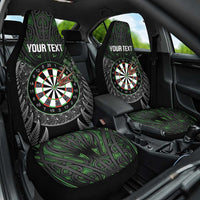 Personalised New Zealand Darts Car Seat Cover Dartboard Maori Fern Puhoro Art