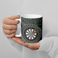 Personalised New Zealand Darts Ceramic Mug Dartboard Maori Fern Puhoro Art - Polynesian Pride