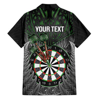 Personalised New Zealand Darts Family Matching Summer Maxi Dress and Hawaiian Shirt Dartboard Maori Fern Puhoro Art