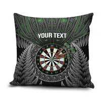 Personalised New Zealand Darts Pillow Cover Dartboard Maori Fern Puhoro Art - Polynesian Pride